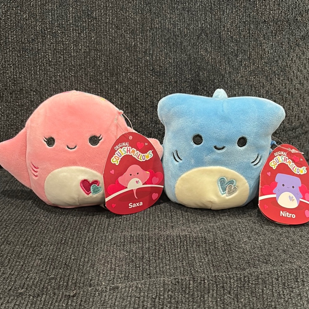 Squishmallows Pink and Blue Plush Set